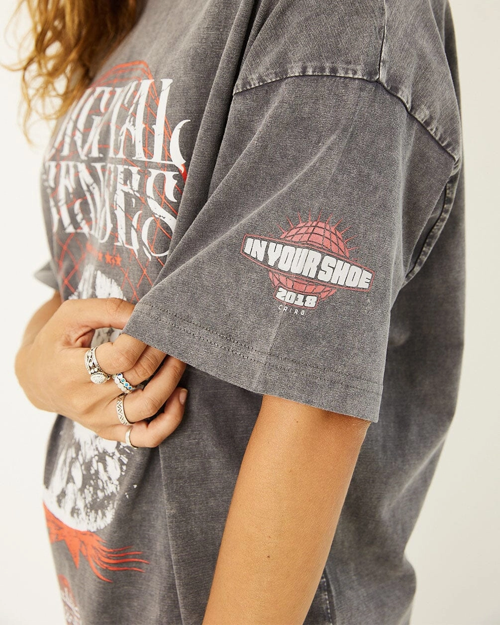 Digital Senses Acid Washed Oversized Tee