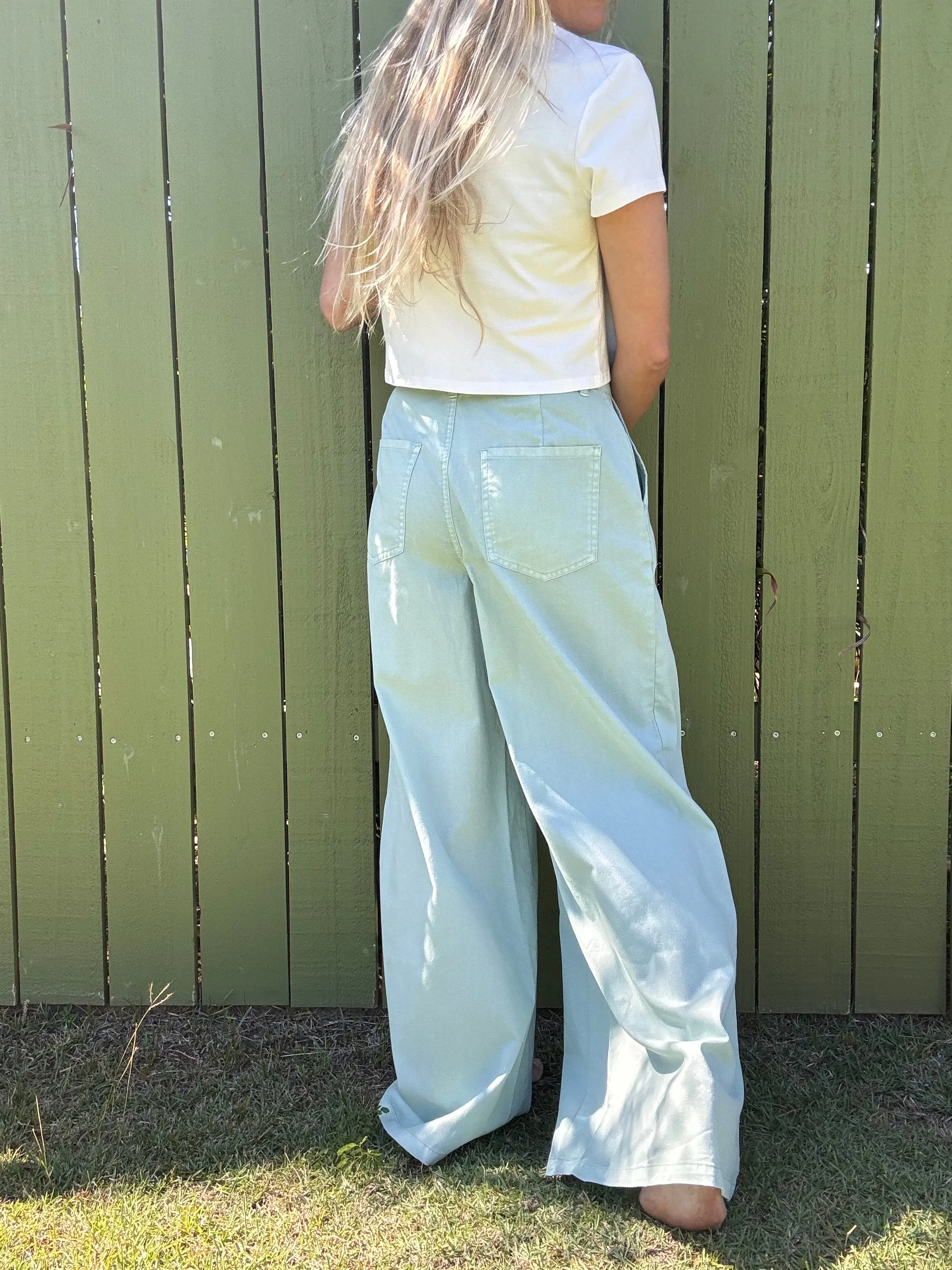 Frankie High Waist Basic Wide Leg Pants