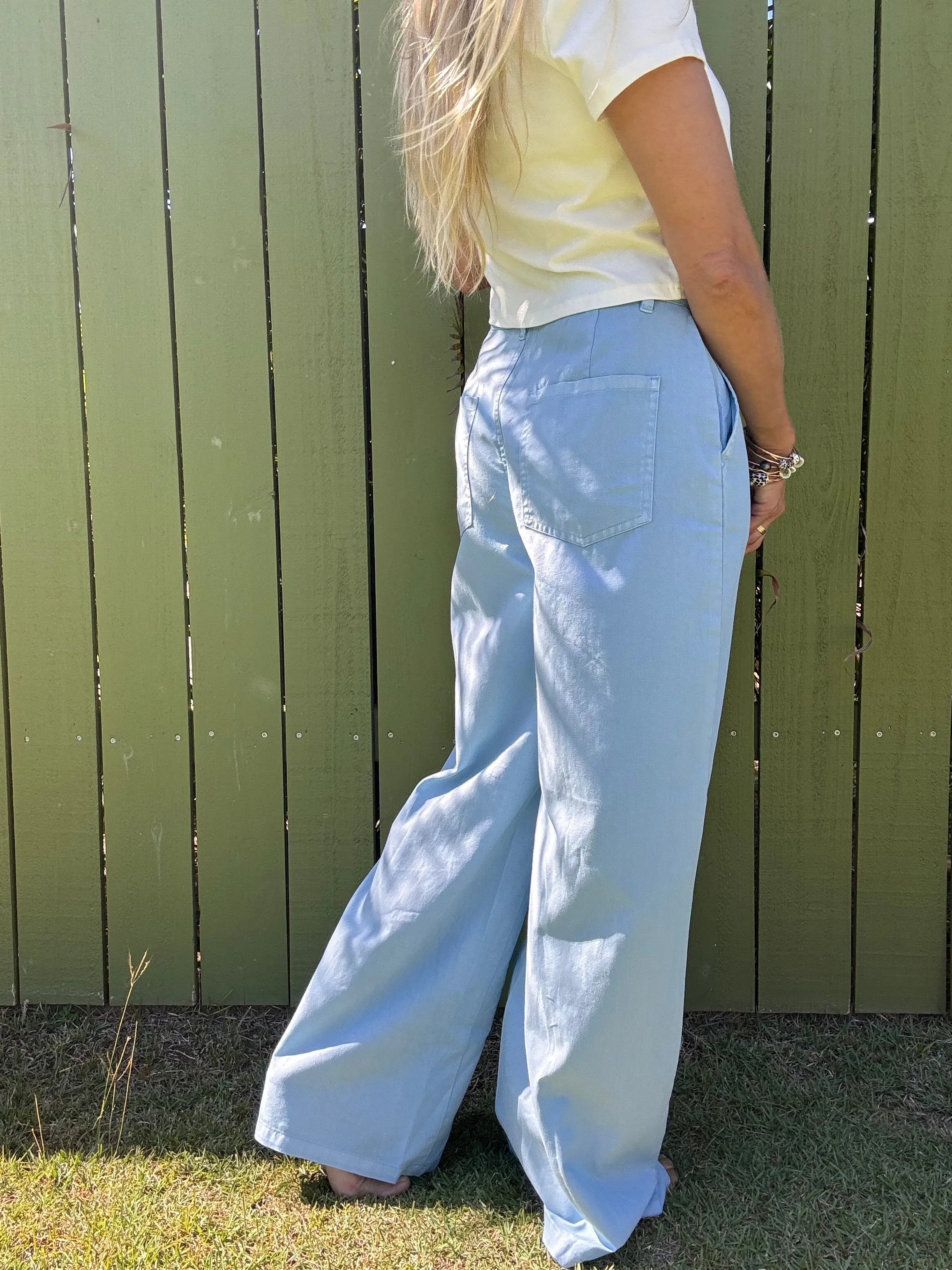 Frankie High Waist Basic Wide Leg Pants