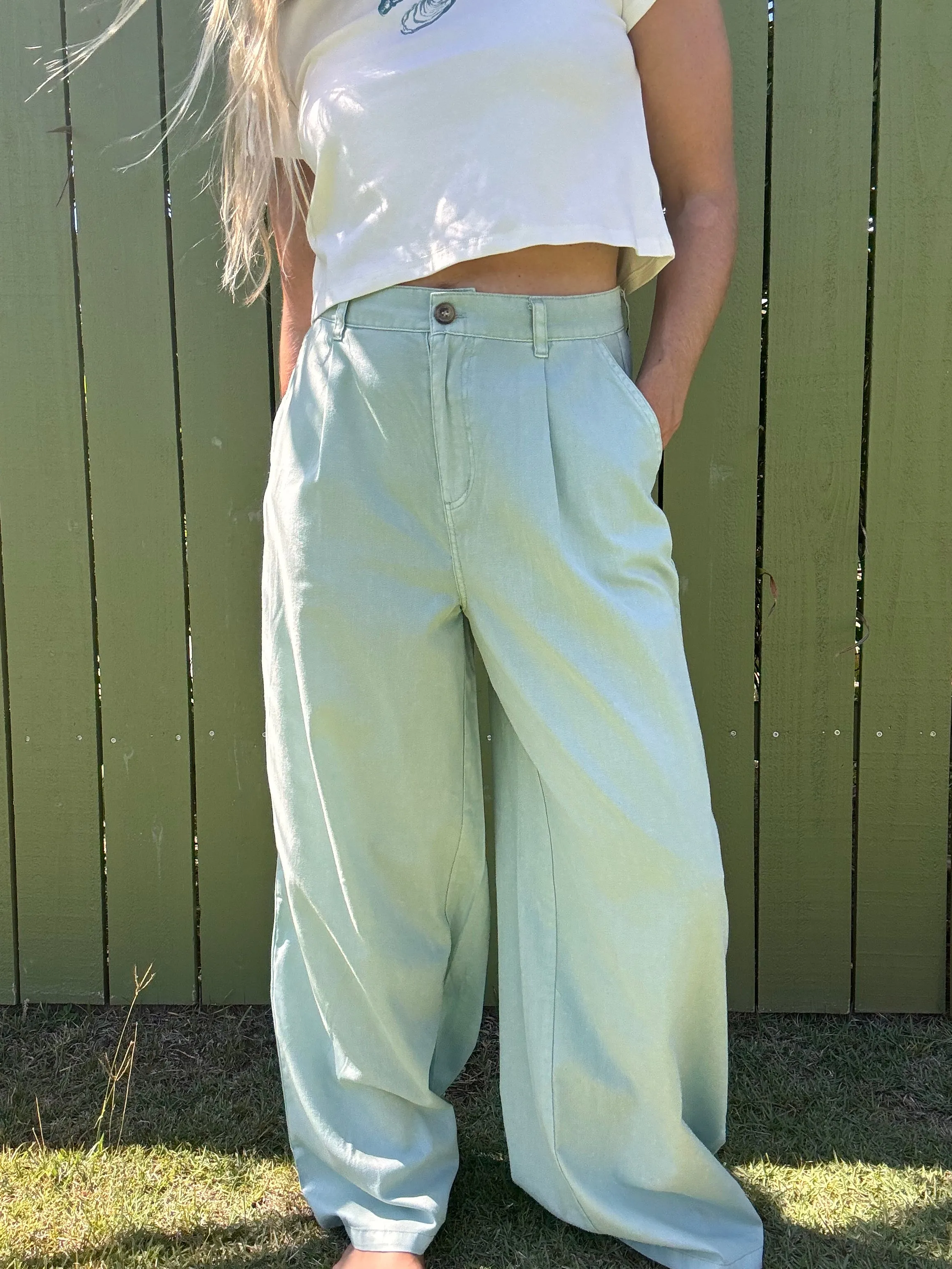 Frankie High Waist Basic Wide Leg Pants