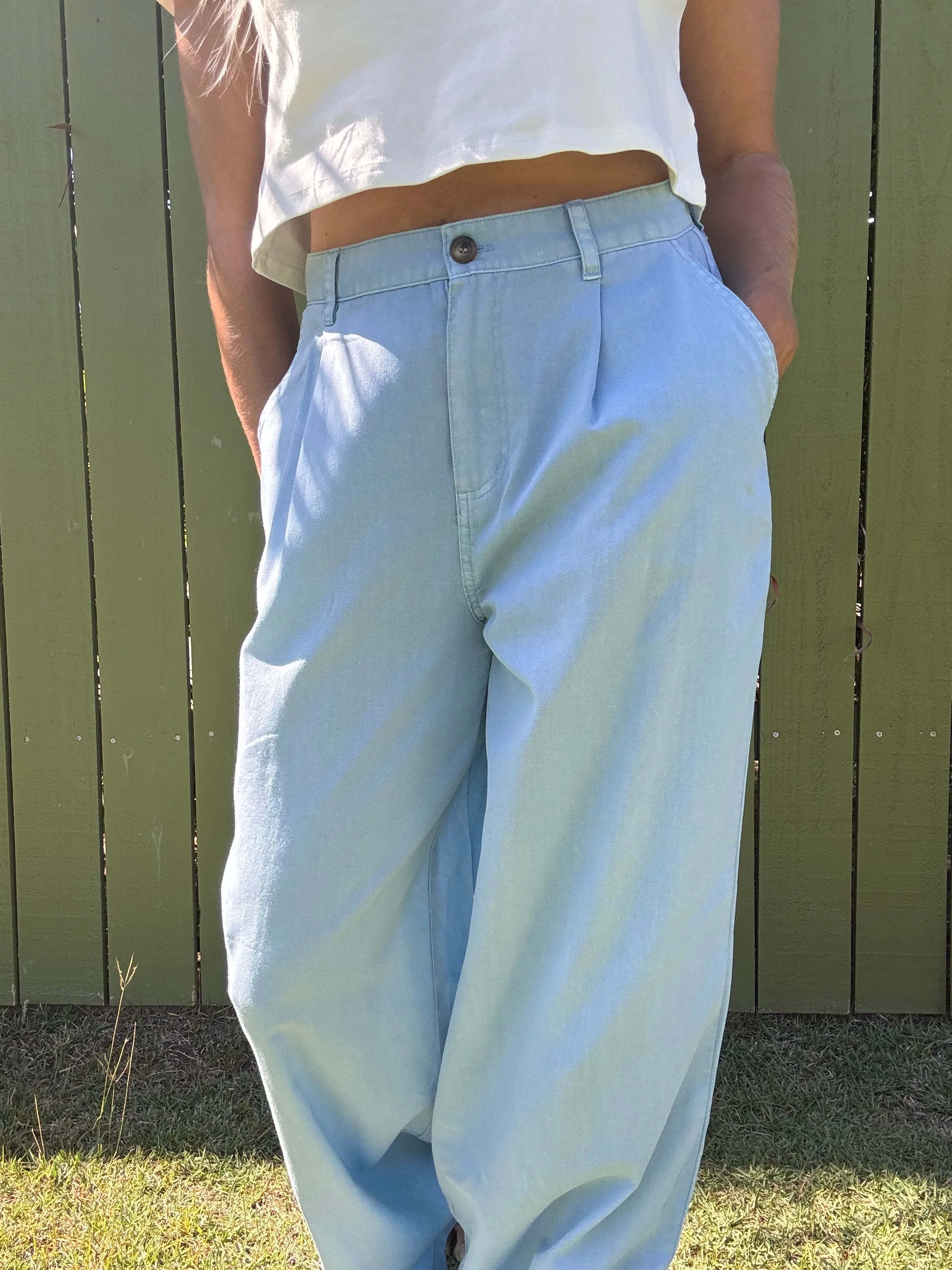 Frankie High Waist Basic Wide Leg Pants