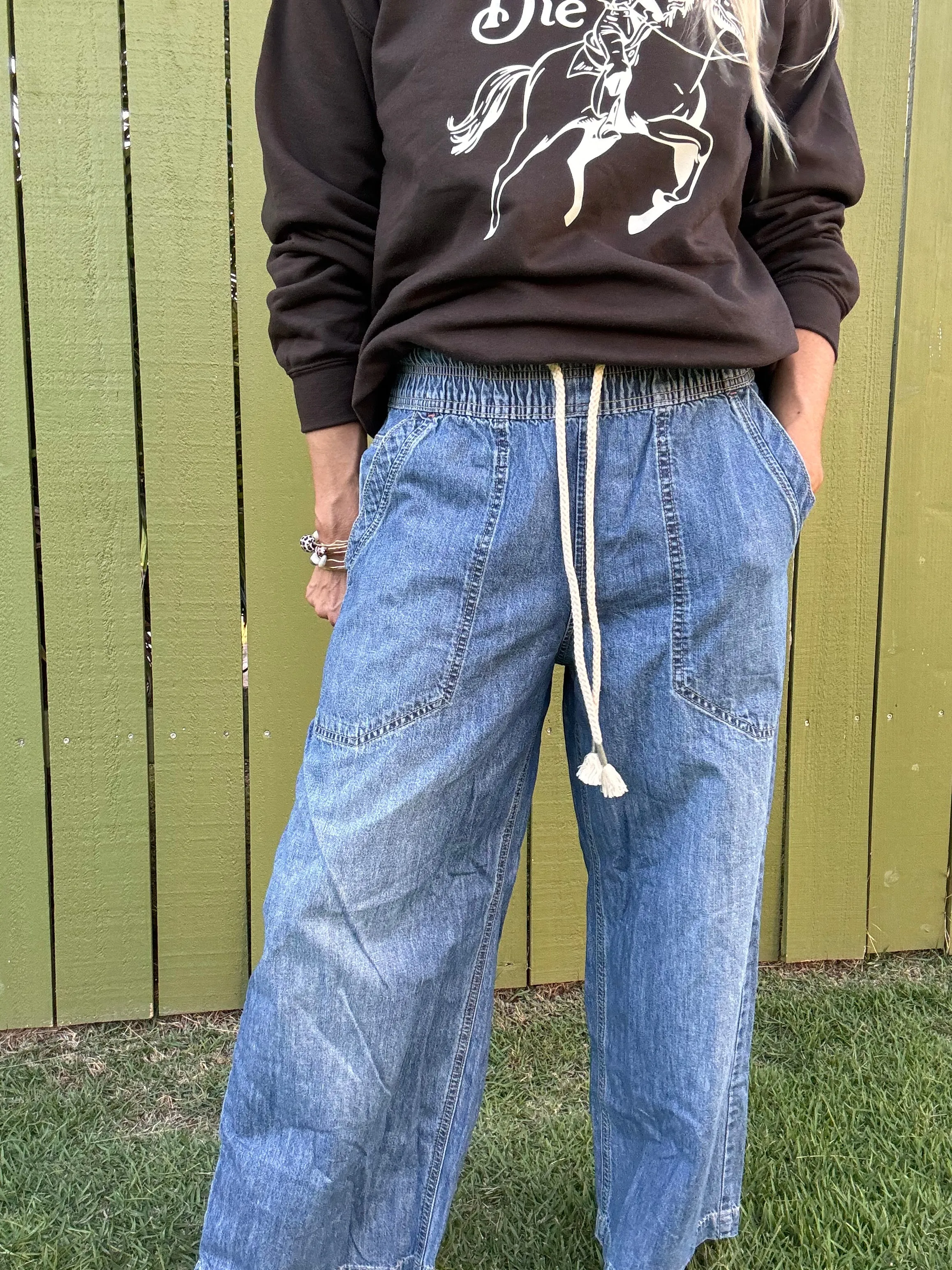 FREE PEOPLE Easy Peasy Pull-On Jeans - No Problem