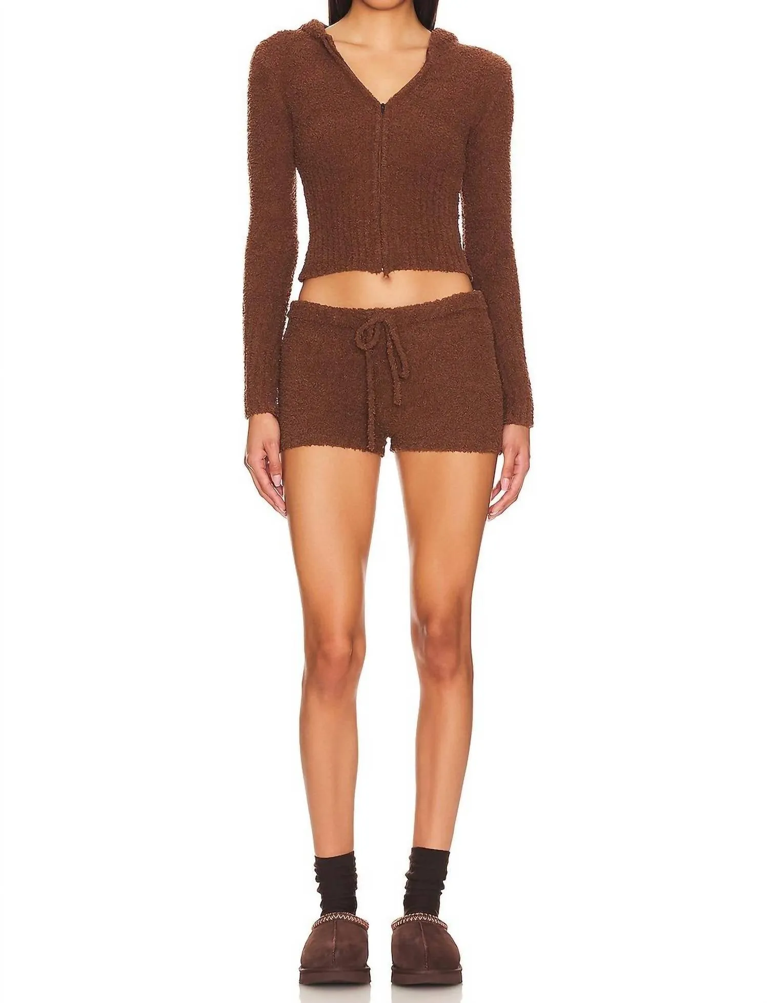Harlow Fuzzie Short In Chocolate Lily