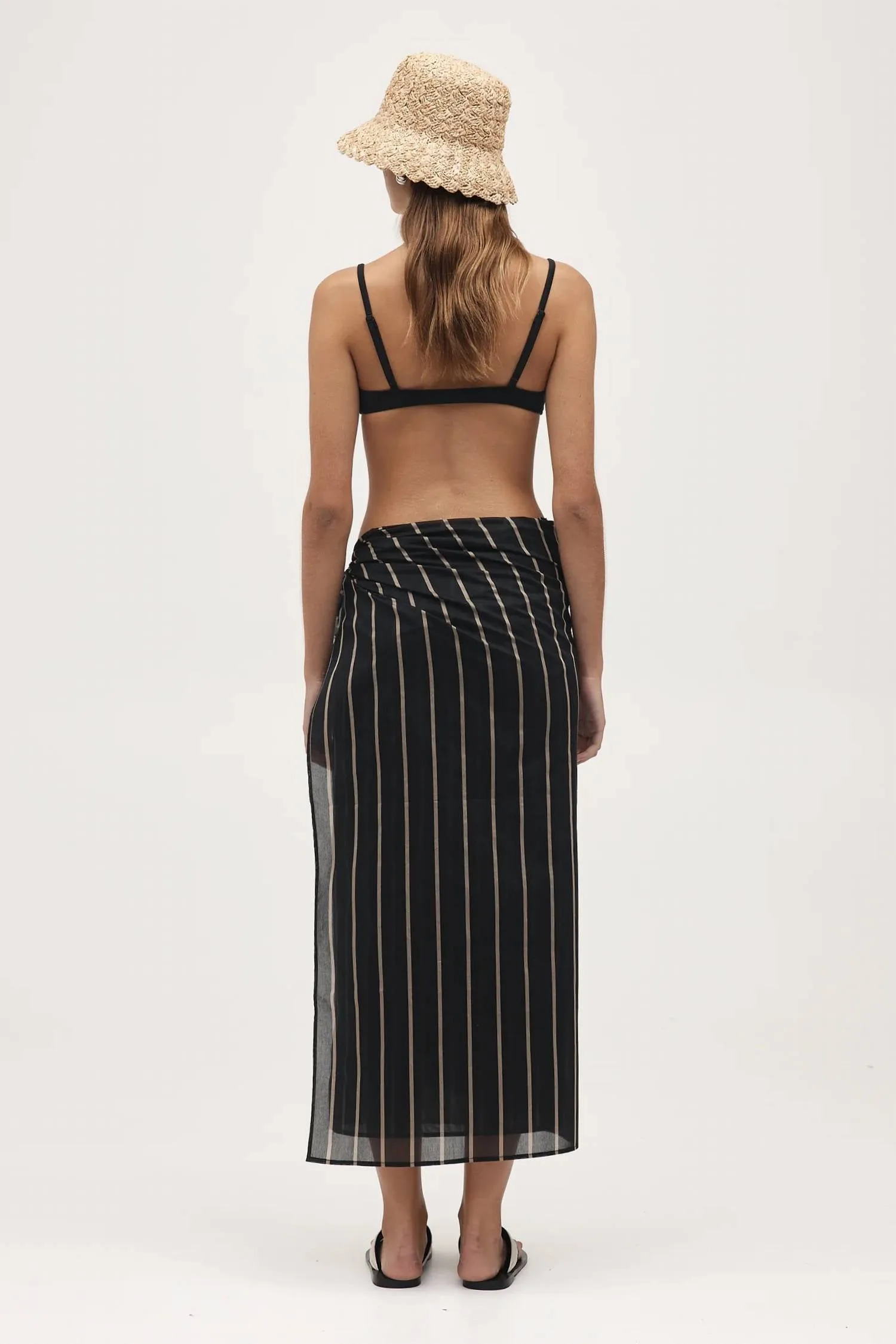 Hattie Sarong In Black Stripe