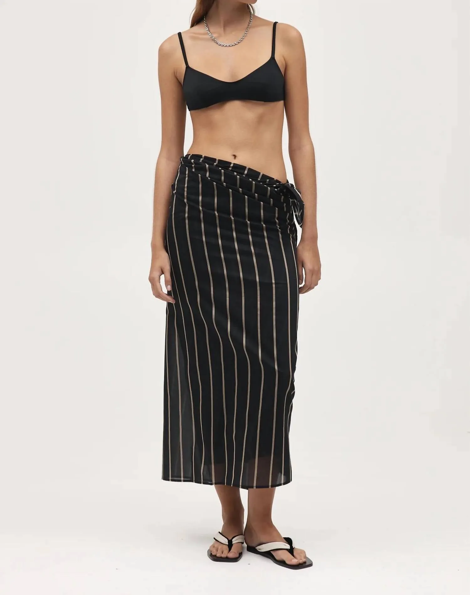 Hattie Sarong In Black Stripe