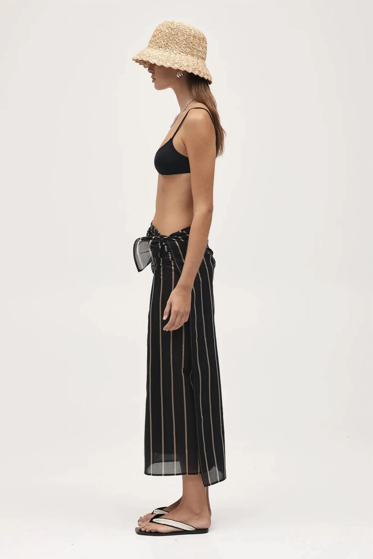 Hattie Sarong In Black Stripe