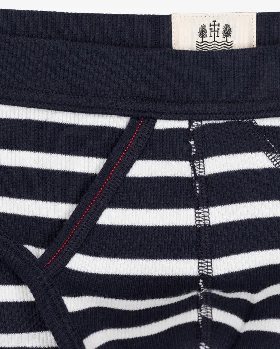 Hemen Biarritz Etor Breton Stripes Brief - Deep Marine / Natural