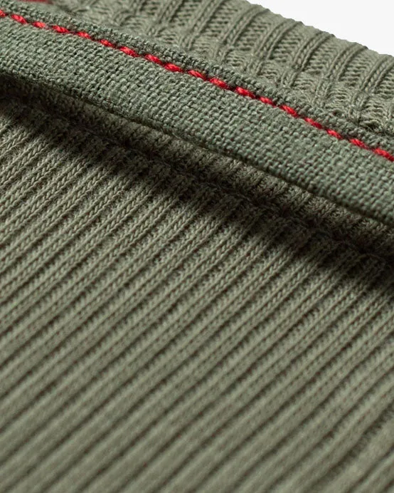 Hemen Biarritz Gari Ribbed Tank Top - Green Clay