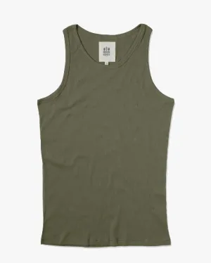 Hemen Biarritz Gari Ribbed Tank Top - Green Clay