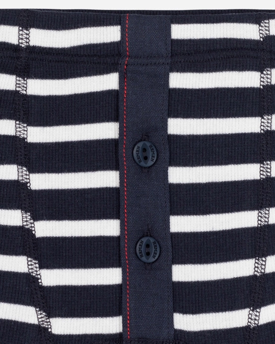 Hemen Biarritz Albar Breton Stripe Boxer Brief - Deep Marine / Natural