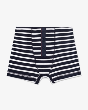 Hemen Biarritz Albar Breton Stripe Boxer Brief - Deep Marine / Natural