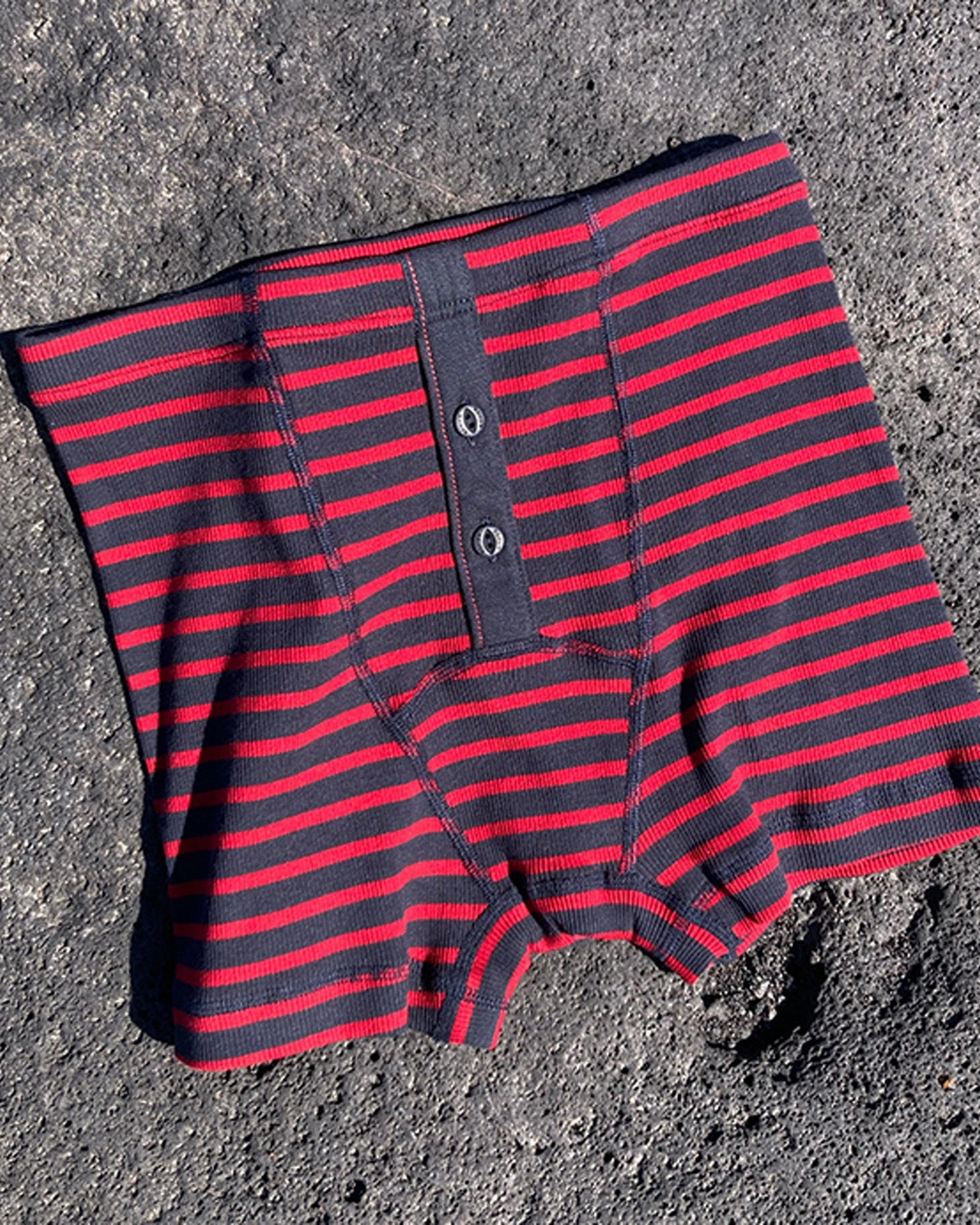 Hemen Biarritz Albar Breton Stripe Boxer Brief - Deep Marine / Red