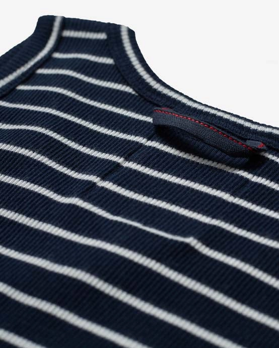 Hemen Biarritz Gari Sailor Stripe Ribbed Tank Top - Marine / Natural