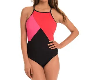 High Neck One Piece Swimsuit In Amo Solitaire