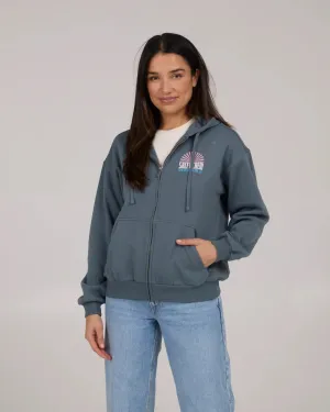 In The Rays Zip Hoody - Fin Blue