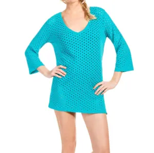 Jacquard 3/4 Sleeve Tunic In Eco Surf