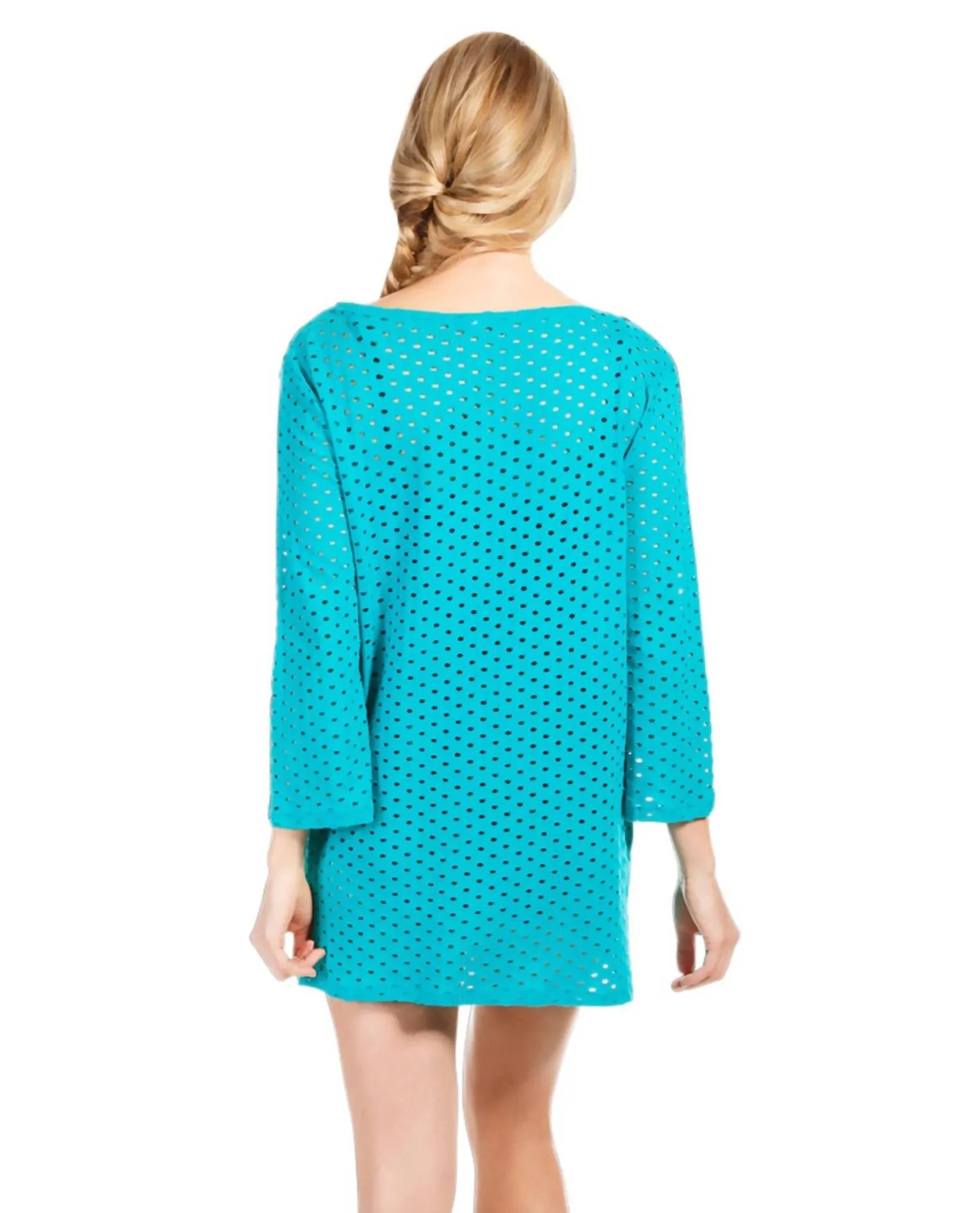 Jacquard 3/4 Sleeve Tunic In Eco Surf