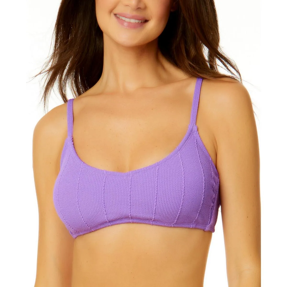 Juniors Womens Ribbed Boning Bikini Swim top