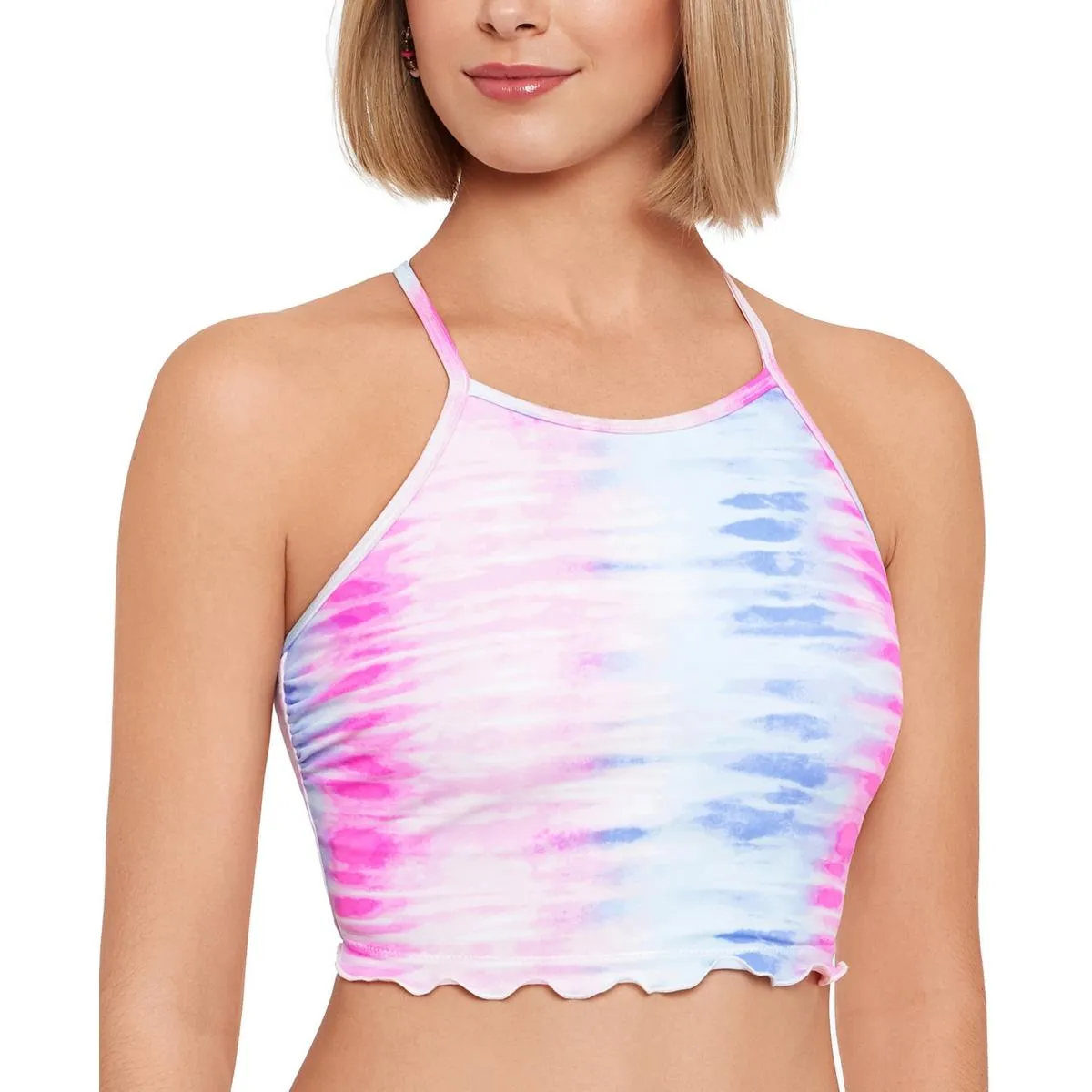 Juniors Womens Tie-Dye Adjustable Bikini Swim top