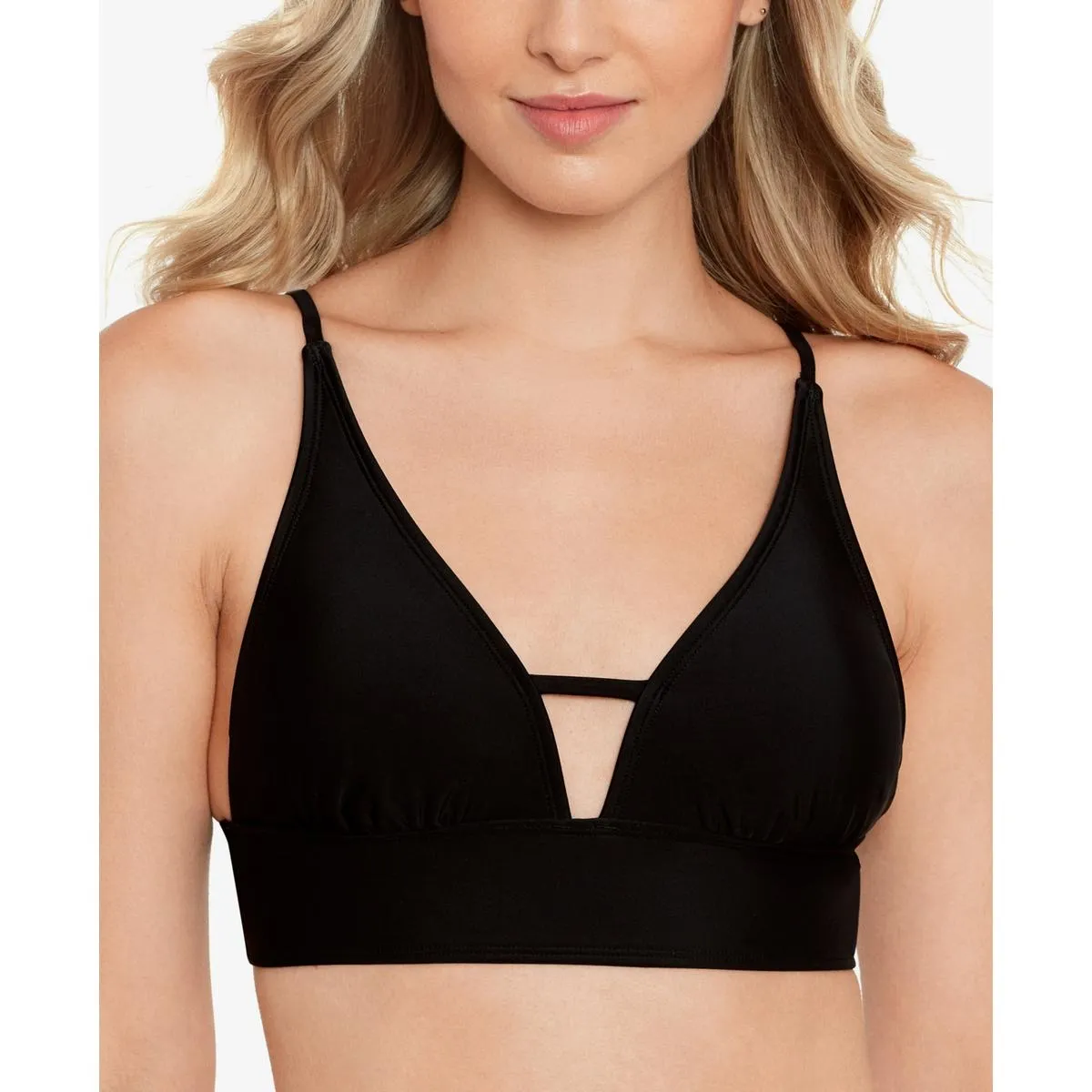 Juniors Womens Triangle Keyhole Bikini Swim top
