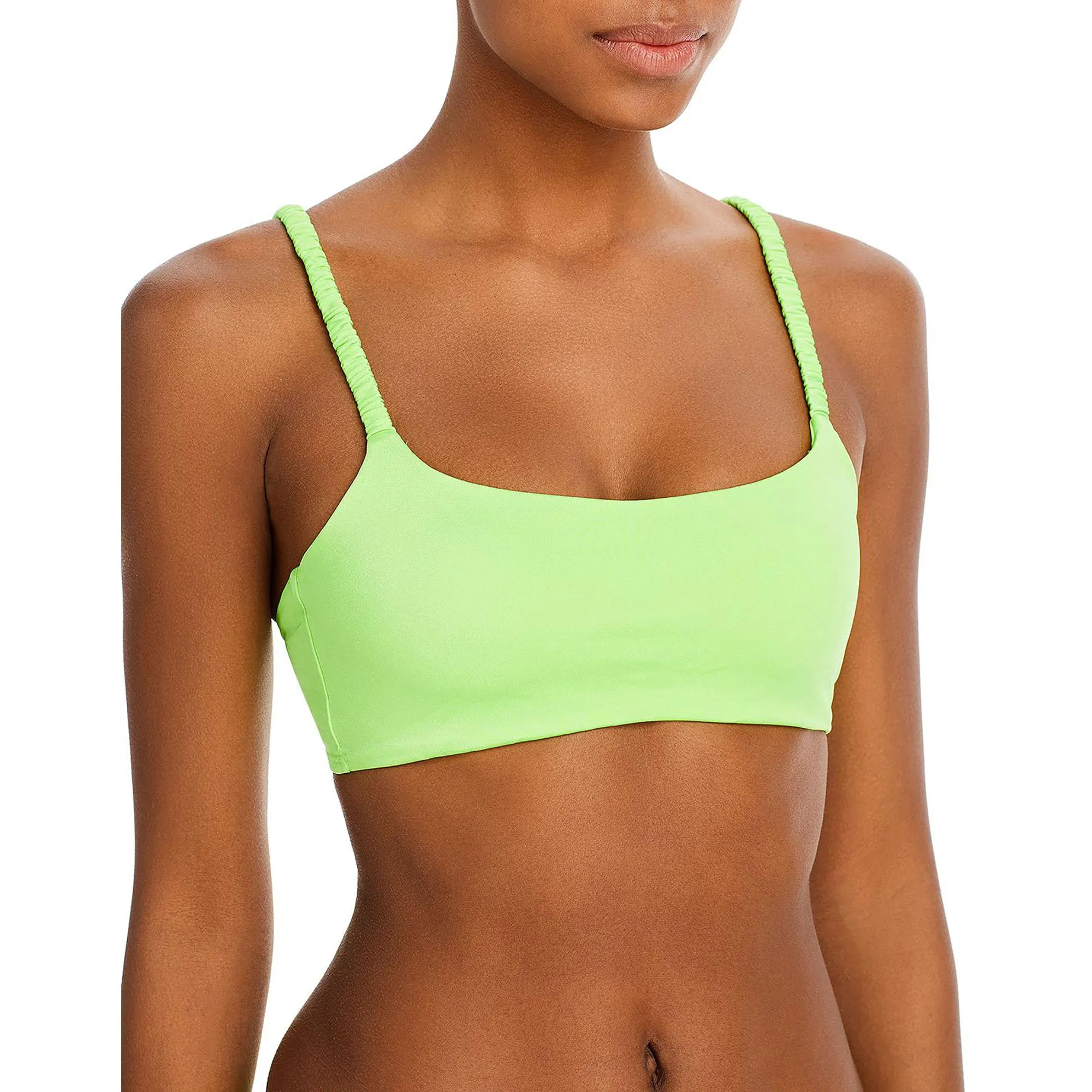Karol Womens Stretch Ruched Bikini Swim Top