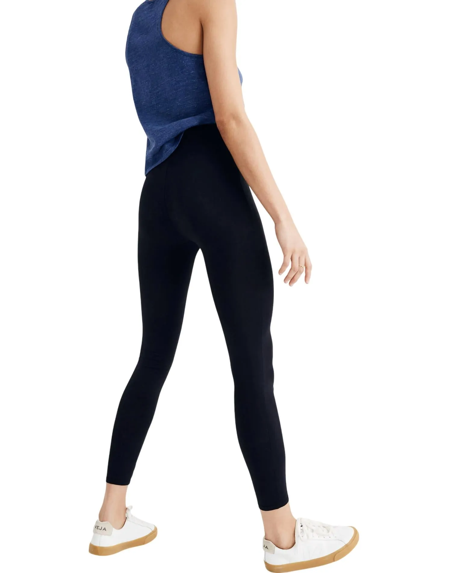 Knit High-Rise 27" Leggings In Black