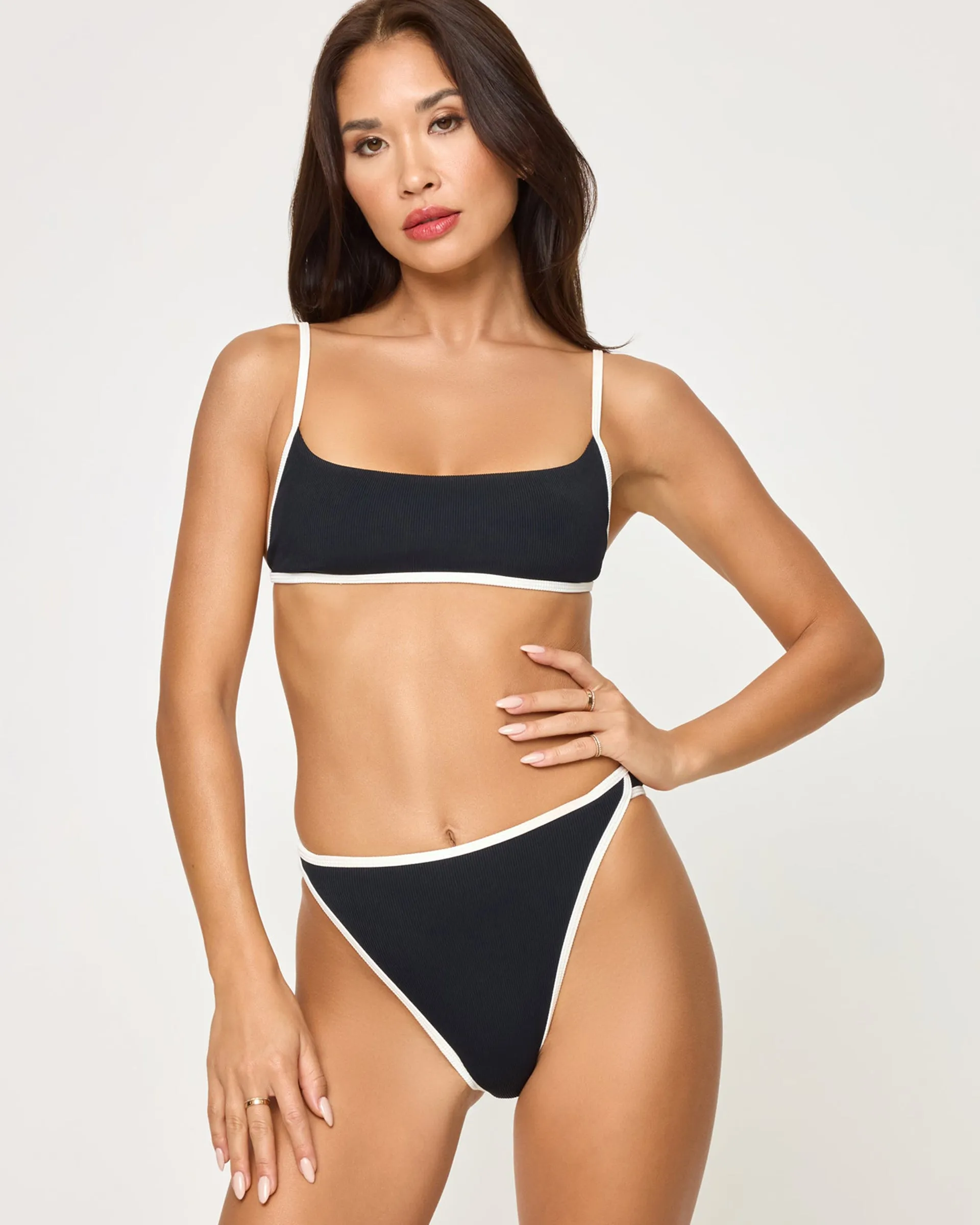 Kourt Bikini Top - Black-Cream