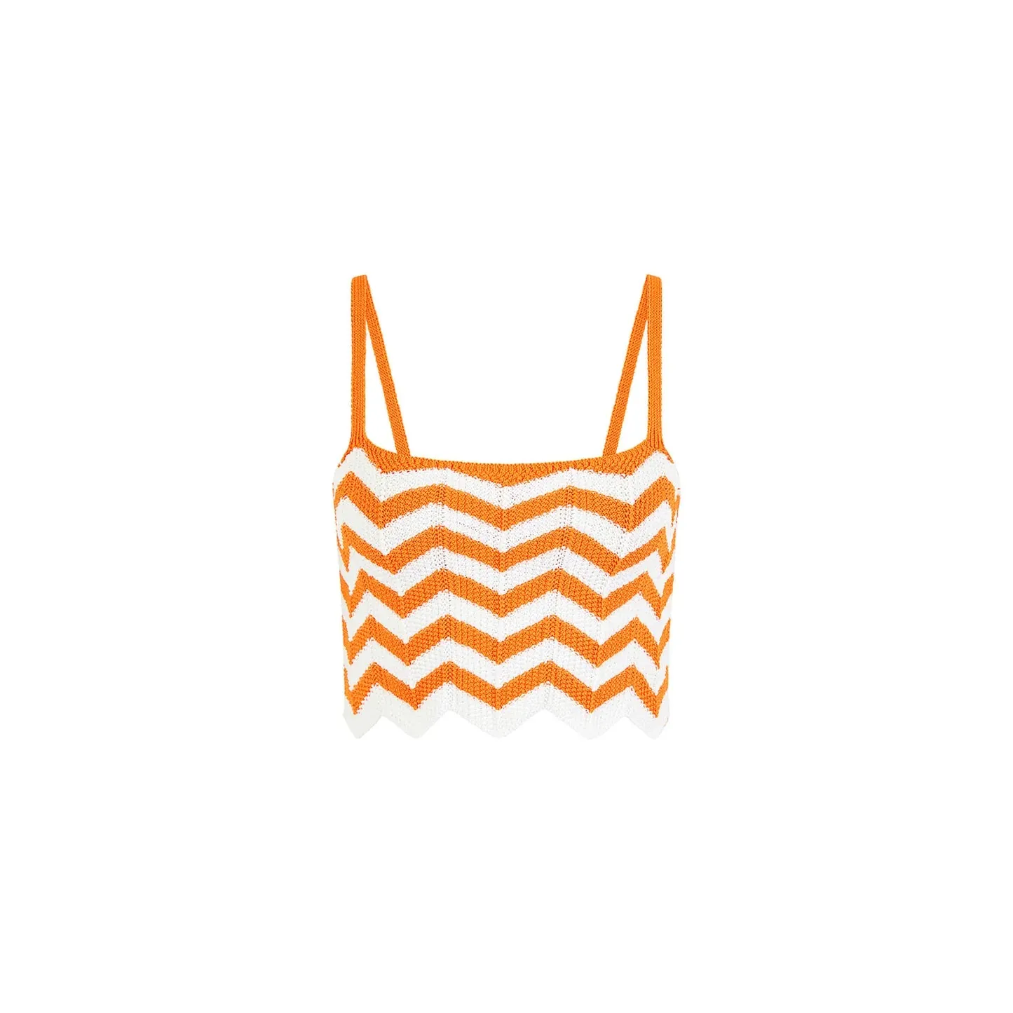 KULANI KINIS Chevron Knit Crop Tank - Dreamsicle