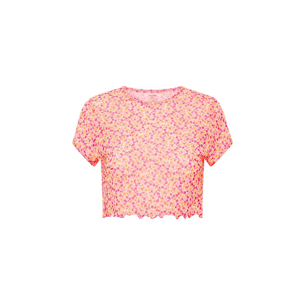 KULANI KINIS Mesh Cropped tee- Sherbert shimmer