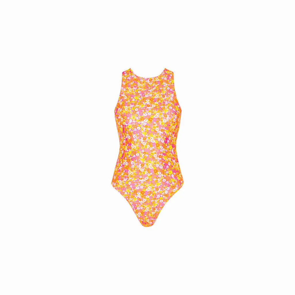 KULANI KINIS Retro High Neck One Piece - Mimosa Meadows