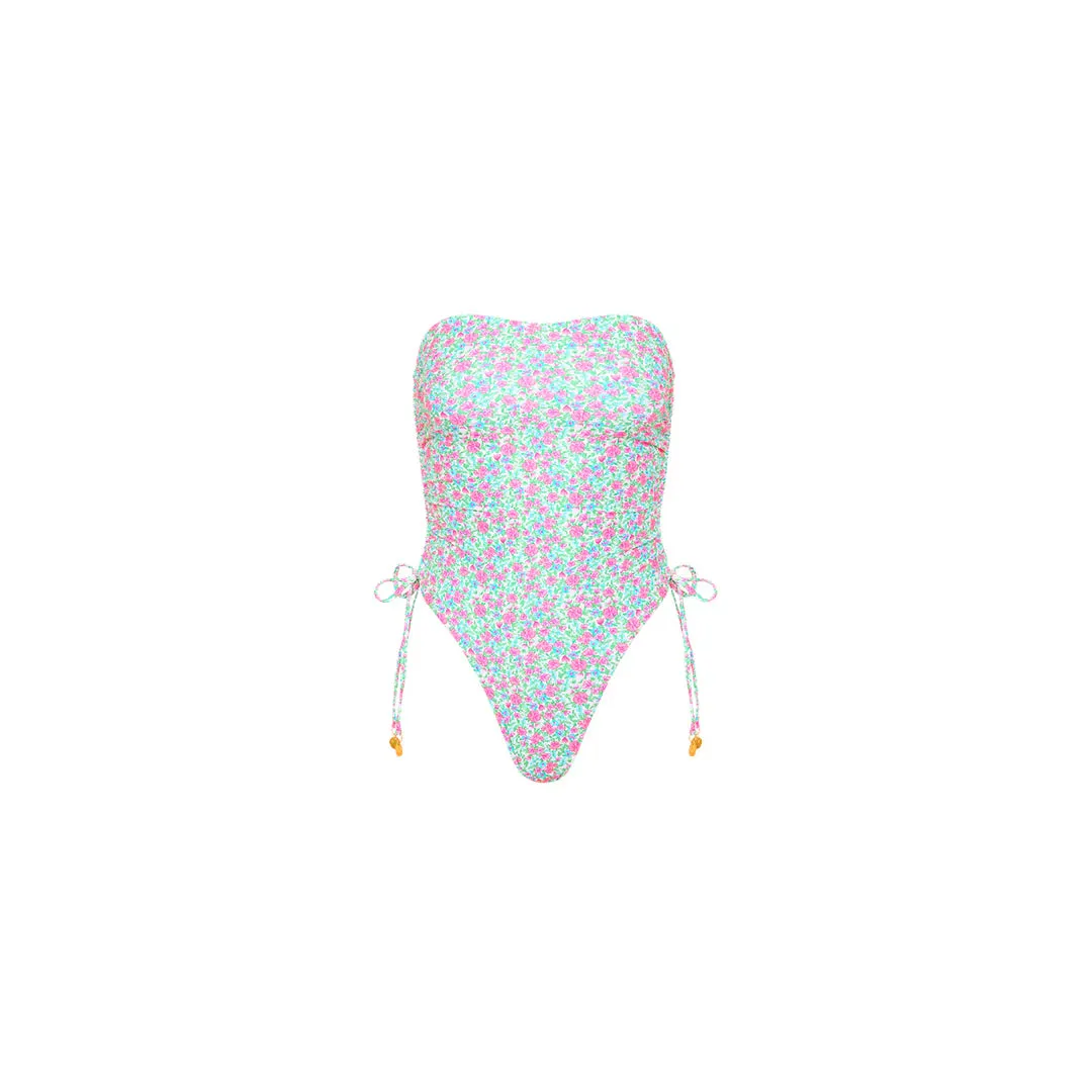 KULANI KINIS Ruched Bandeau one piece swimsuit-Sweet Pea