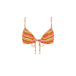 Kulani Kinis Ruched Bow Bralette Top-Midnight Moon