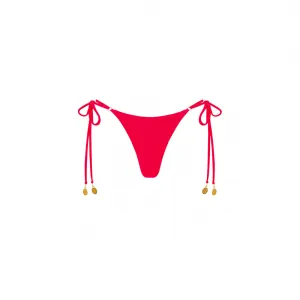 Kulani Kinis Thong Tie Side Bottom-Neon Rose Shimmer