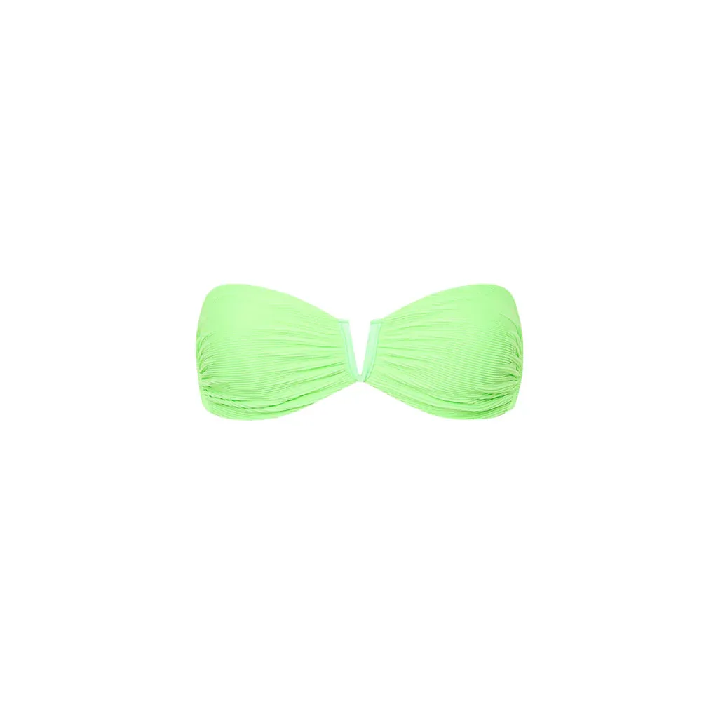 KULANI KINIS V Strapless Bandeau bikini top- Luau Lime