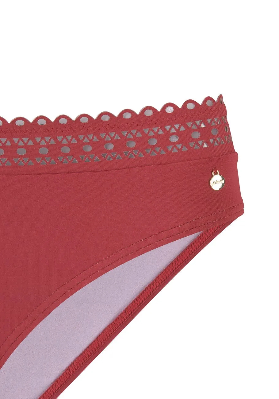 LASCANA Women's Lace Detail Bikini Swim Bottom