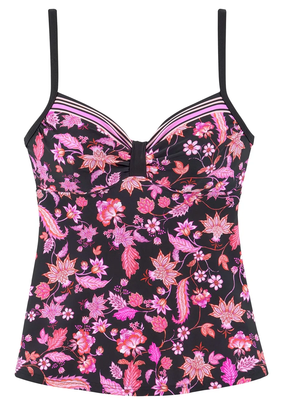 LASCANA Women's Printed Underwire Tankini Top