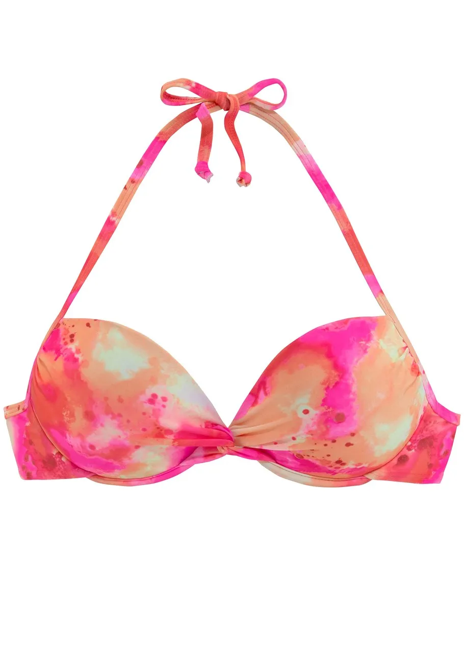 LASCANA Women's Tie Dye Push Up Bikini Top