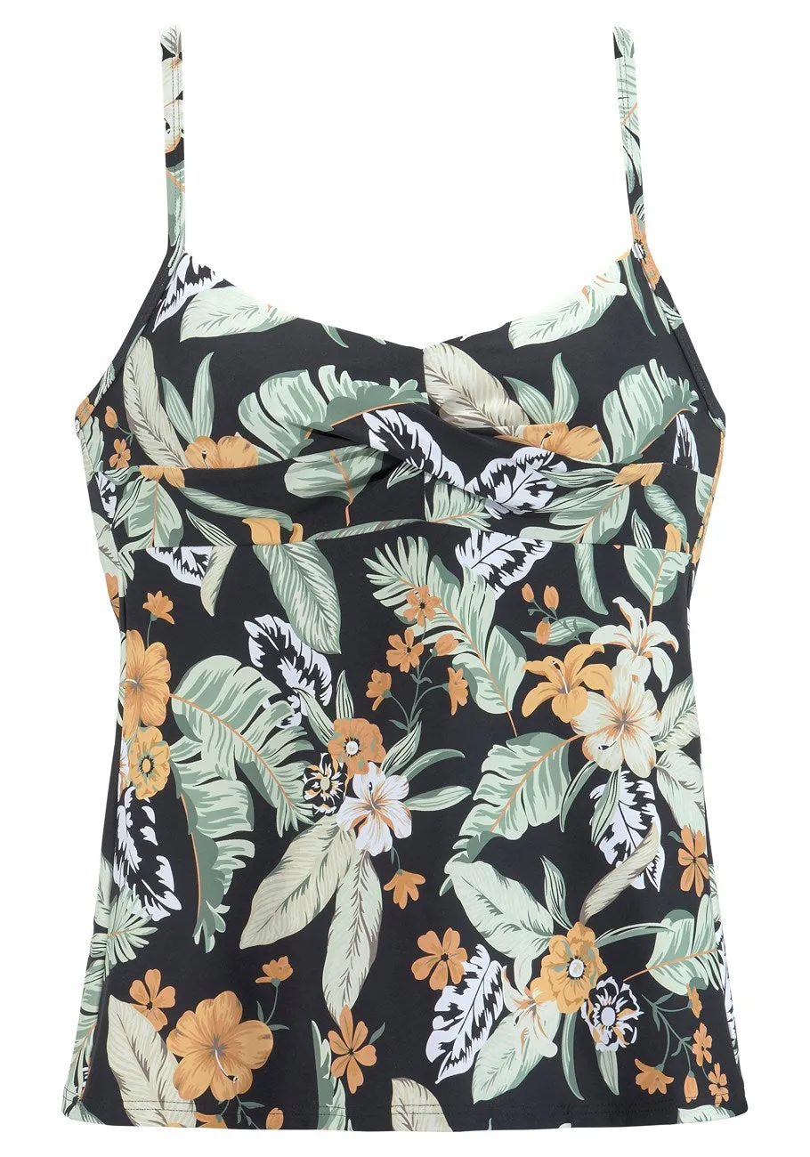 LASCANA Women's Tropical Print Underwire Tankini To