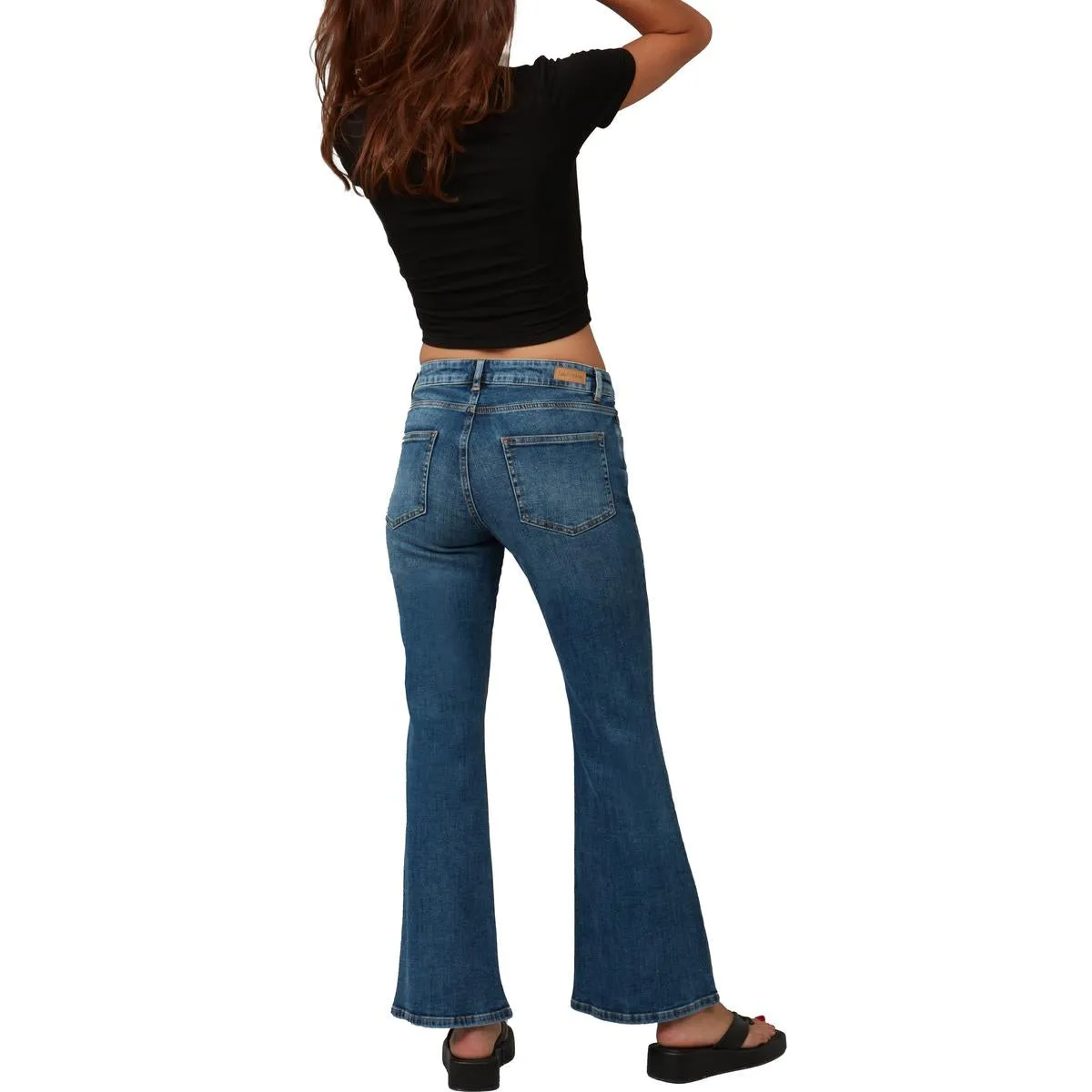 Lola Womens Bradly Pocket Denim Flared Jeans