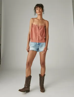 Lucky Brand Women's Lace Button Front Cami