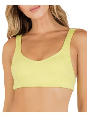Max Womens Crochet Lace-Up Back Bikini Swim top