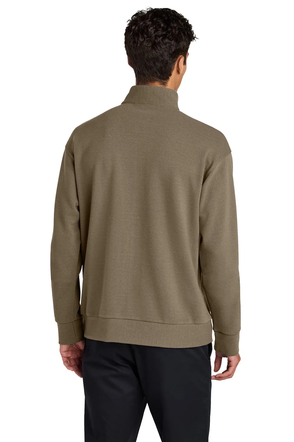 Mercer Mettle Mens Linear Texture Odor Resistant 1/4 Zip Sweatshirt - Warm Taupe Brown