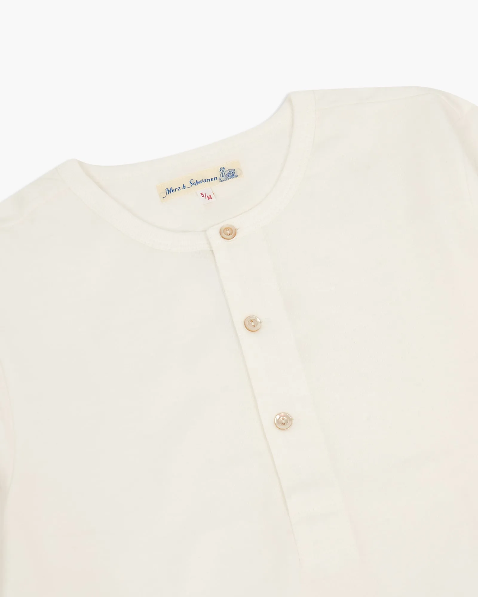 Merz b. Schwanen Good Originals 206 7.2oz Loopwheeled Henley - White