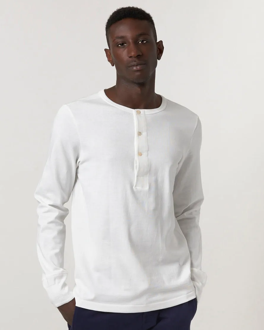 Merz b. Schwanen Good Originals 206 7.2oz Loopwheeled Henley - White