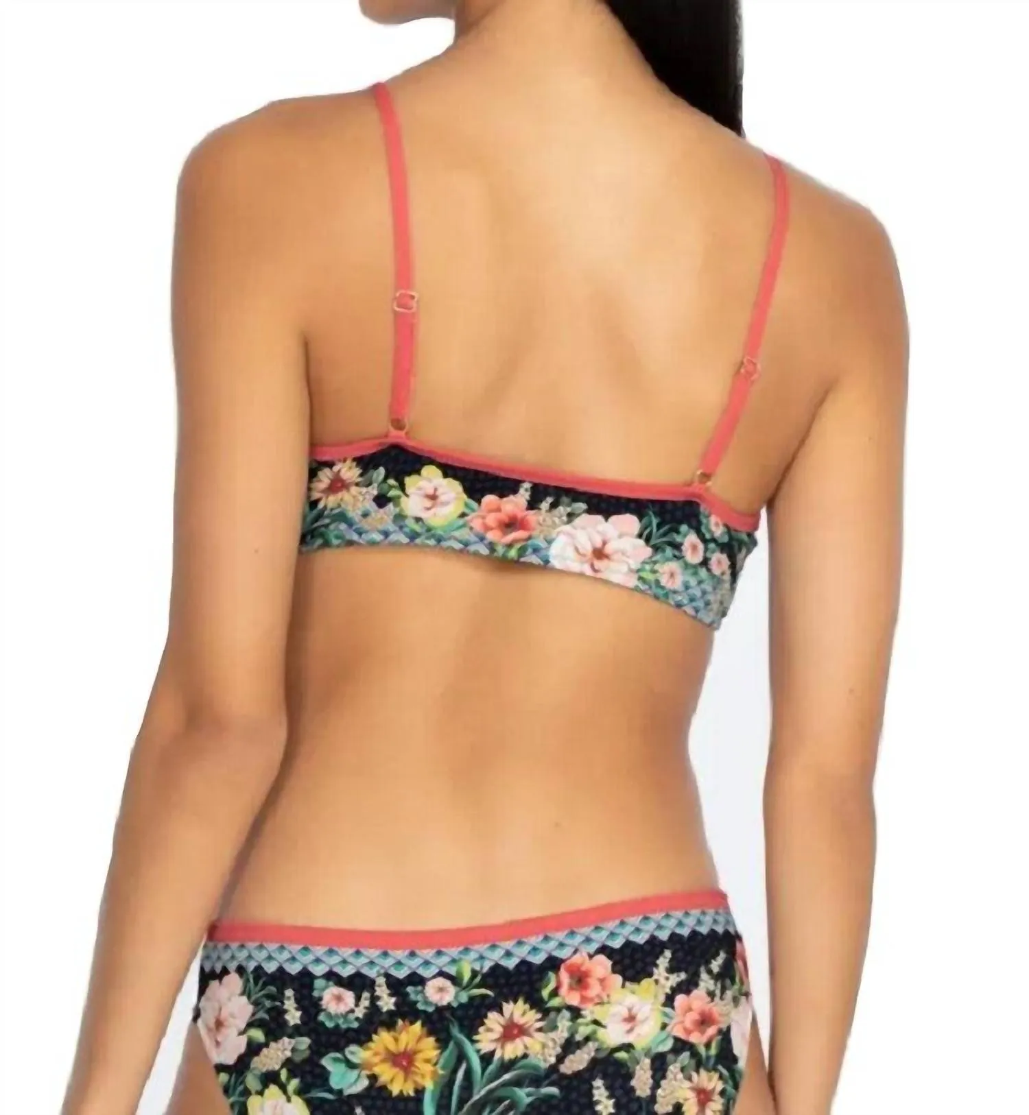 Mia Front Tie Bikini Top In Multi