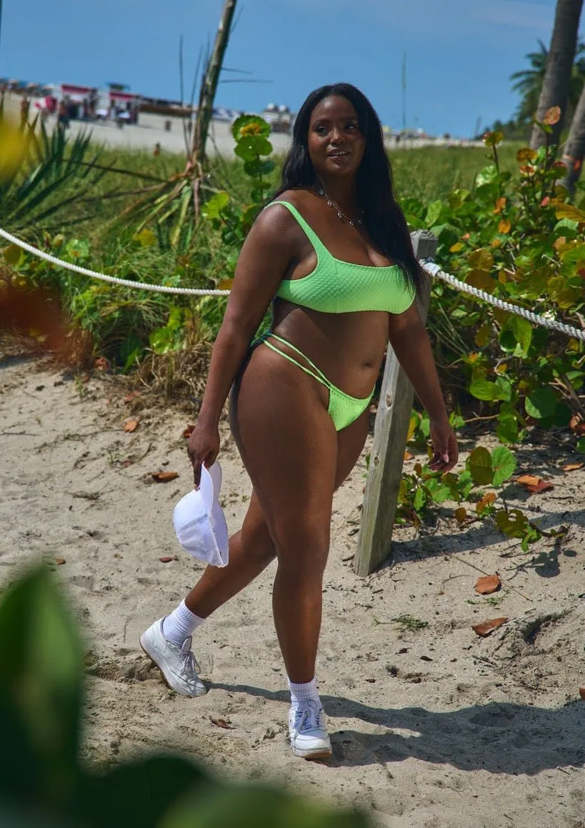 Montauk Top - Lime Green Check