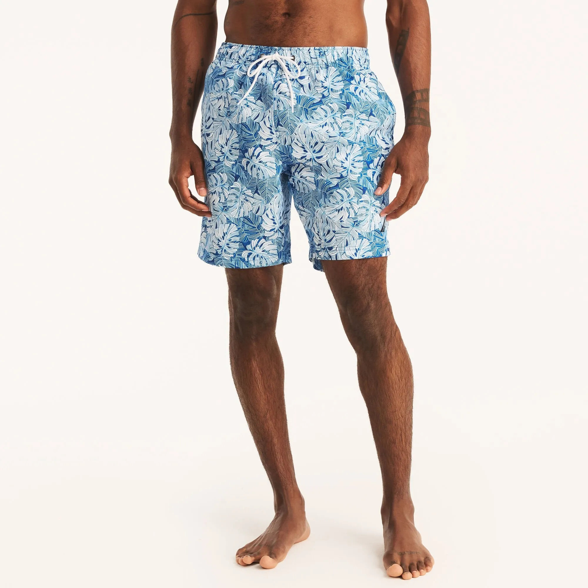 Nautica Mens Big & Tall Sustainably Crafted 8" Printed Quick-Dry Swim