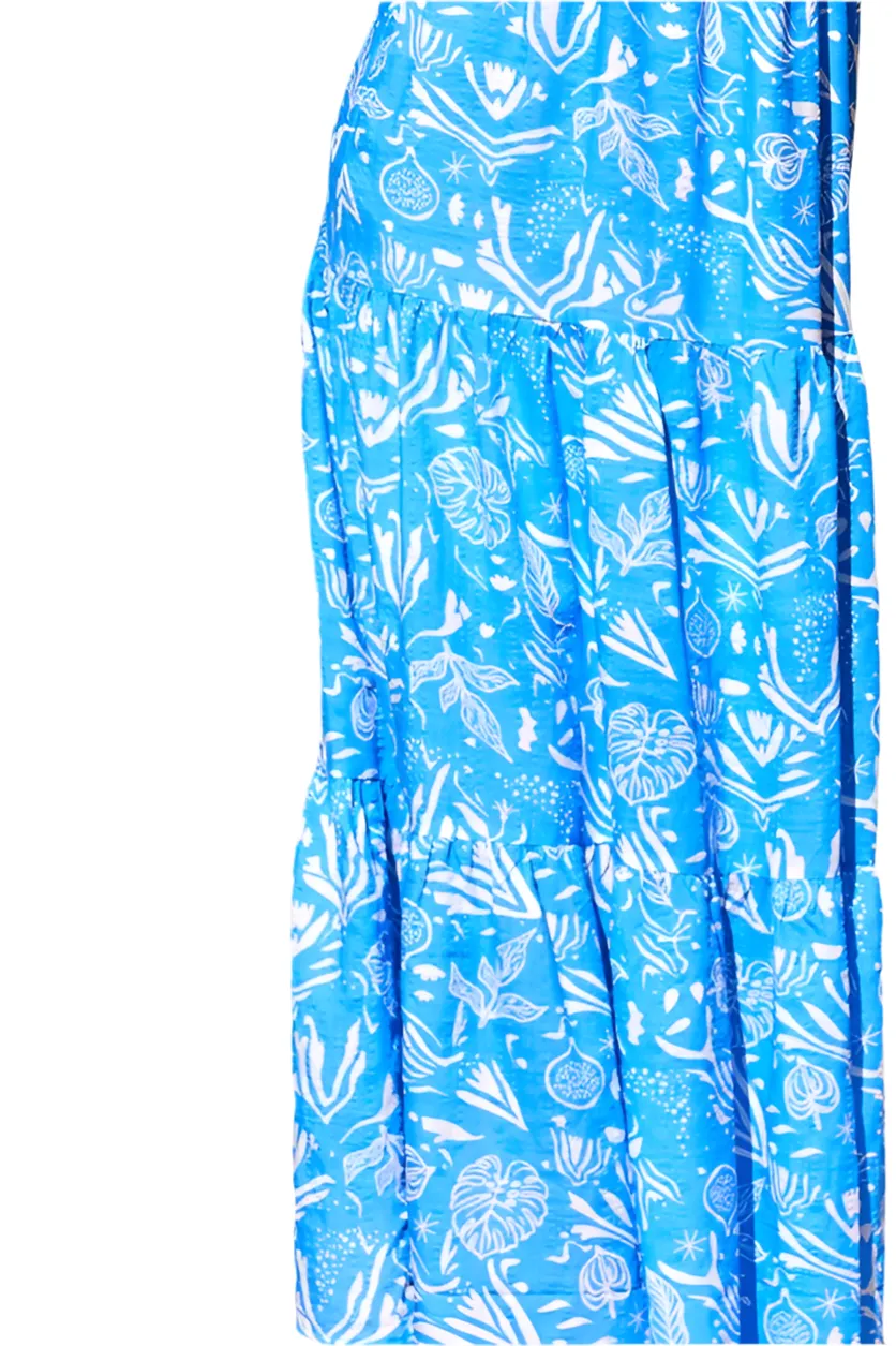 Ocean Blues Tie-Shoulder Maxi Dress