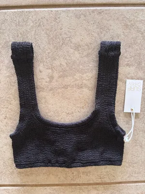 OD Black Krinkle Scoop Neck Bikini Top