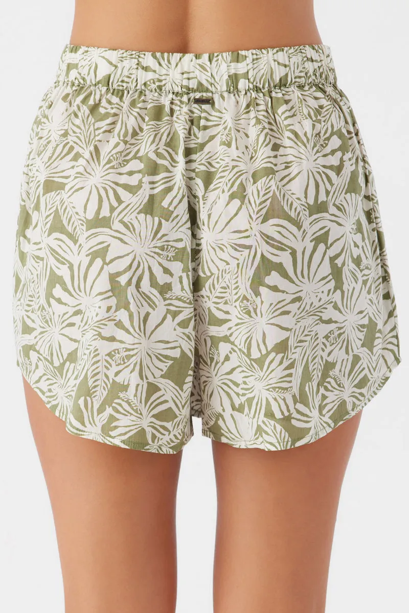 O'Neill Pam Printed Shorts-Oil Green
